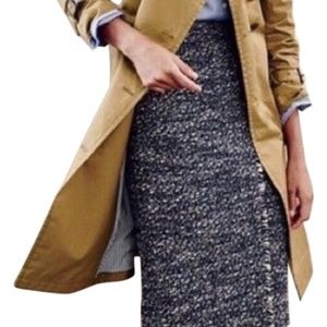 JCrew Blue & Cream Tweed Pencil Skirt